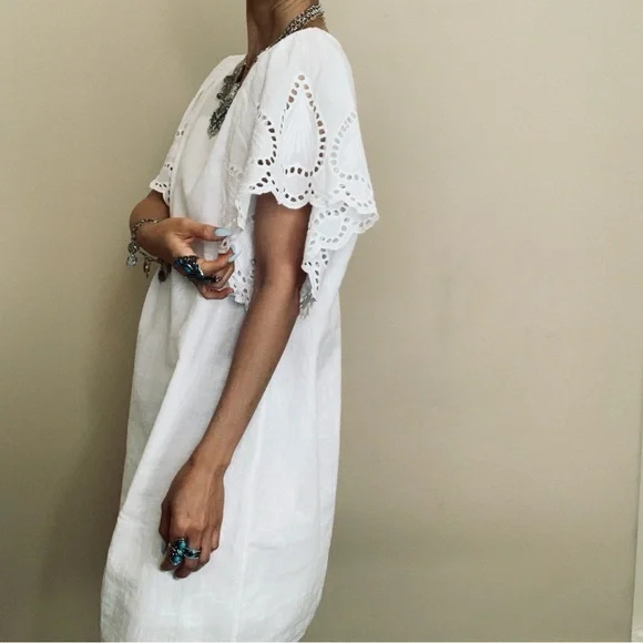 Nordstrom White Eyelet Sleeve Dress - Picture 2 of 13